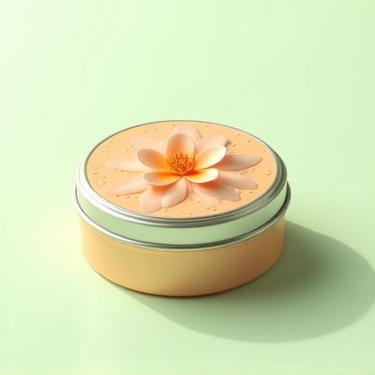 Lata de perfume sólido decorada com flores de laranjeira